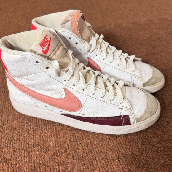 Nike Shoes - Nike Blazer Mid 77 White Pink Burgundy High Top Sneakers DQ4126-100 Womens 9 B-